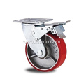 Heavy Duty PU on Iron Total Brake Casters